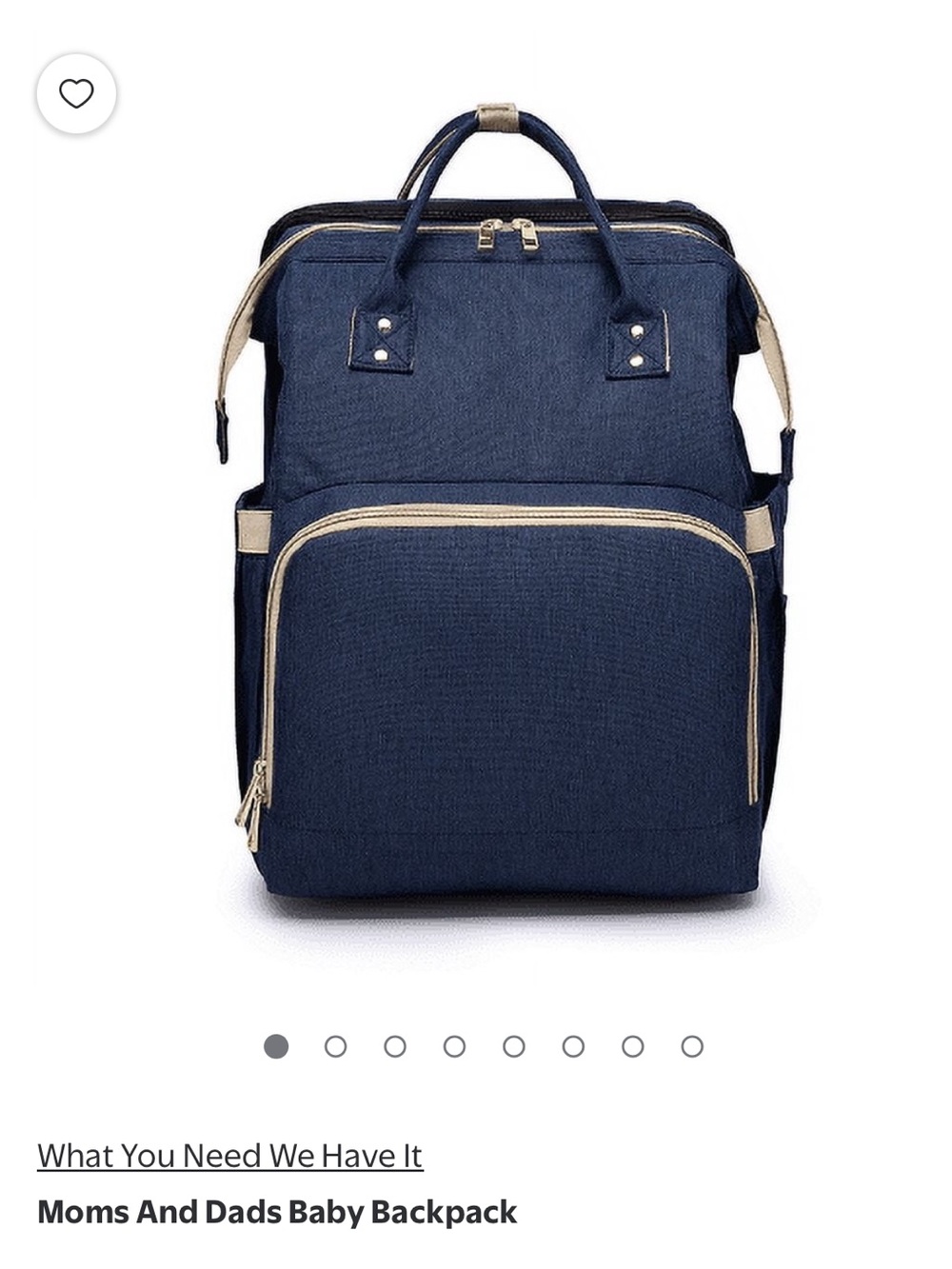 Moms And Dads Navy Blue Baby Backpack Diaper Bag